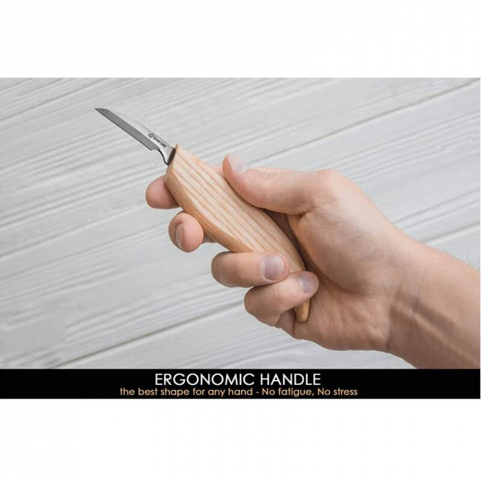Cutit cu lama dreapta pentru sculptura in lemn BeaverCraft C8, 165 mm [4]
