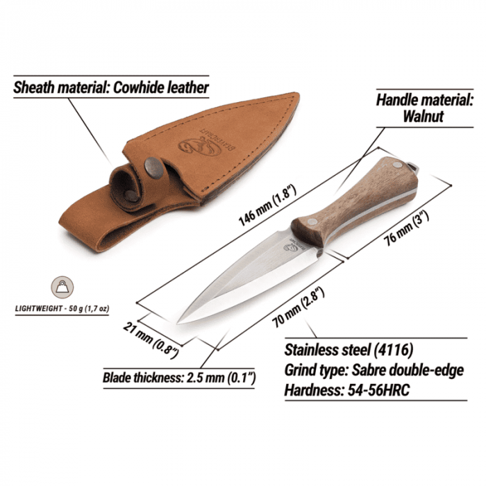 Cutit de aruncat BeaverCraft NCK1, 146 mm [3]