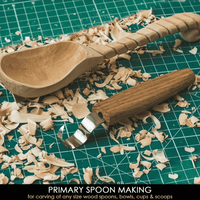 Cutit de cioplit linguri din lemn BeaverCraft SK2Oak, 195 mm [4]