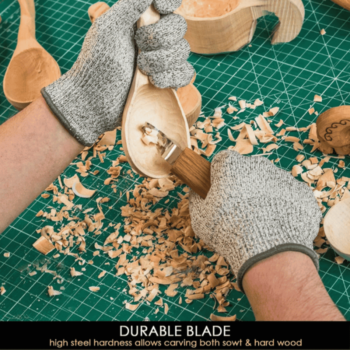 Cutit de cioplit linguri din lemn BeaverCraft SK2Oak, 195 mm [5]