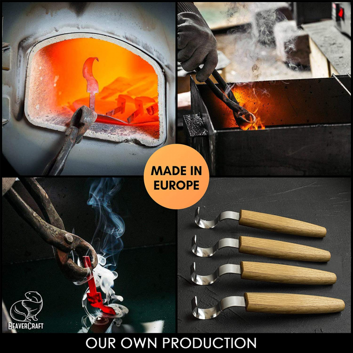 Cutit de cioplit linguri din lemn BeaverCraft SK2S, 175 mm [9]