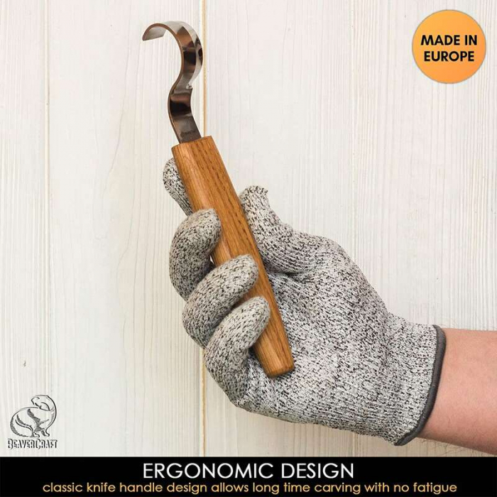 Cutit de cioplit linguri din lemn BeaverCraft SK2S, 175 mm [3]