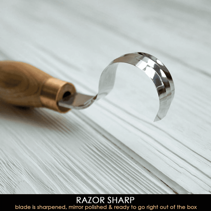 Cutit de cioplit linguri din lemn BeaverCraft SK2SLong, 365 mm [4]