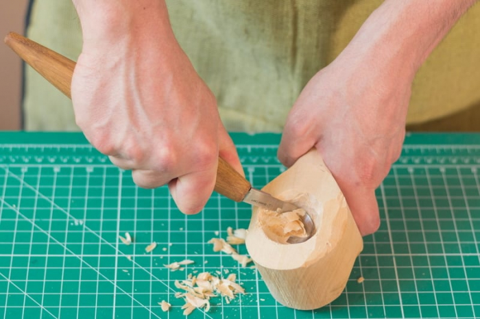 Cutit de cioplit linguri pentru taieturi adanci in lemn BeaverCraft SK5S, 250 mm [10]