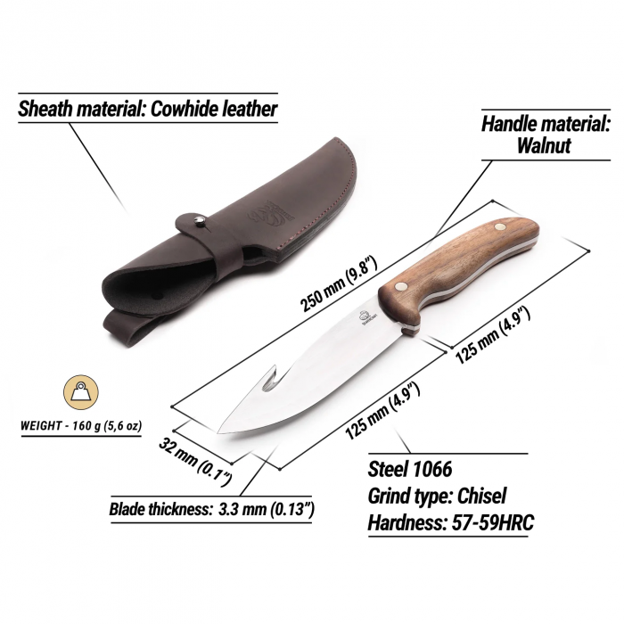 Cutit pentru eviscerare BeaverCraft GTK1, 250 mm [3]