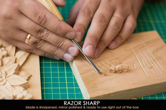 Dalta in forma de V scurta BeaverCraft K12/02, taietura nr 12, 192 mm [2]