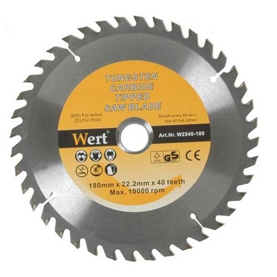 Disc pentru fierastrau circular tip TCT, taiere lemn Wert W2540-180, Ø180 x 22.2 mm [1]