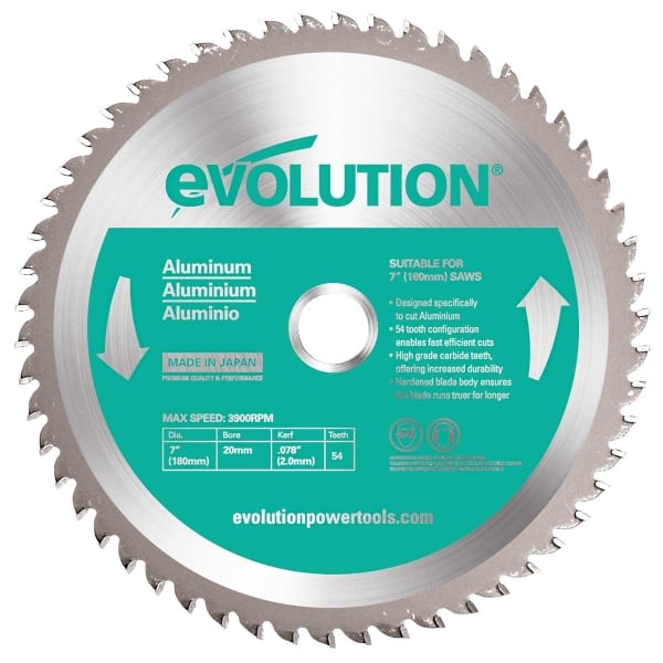 Disc pentru fierastrau circular, taiere aluminiu Evolution EVOEVOBLADEAL-0422, O180 x 20 mm, 54 dinti de la casaidea imagine noua
