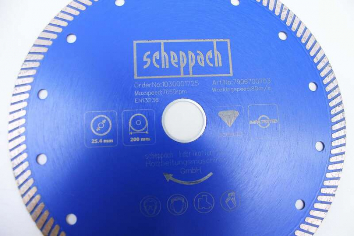 Disc diamantat continuu pentru masina de taiat marmura, piatra si travertin FS3600 Scheppach 7906700703, Ø200x25.4 mm [2]