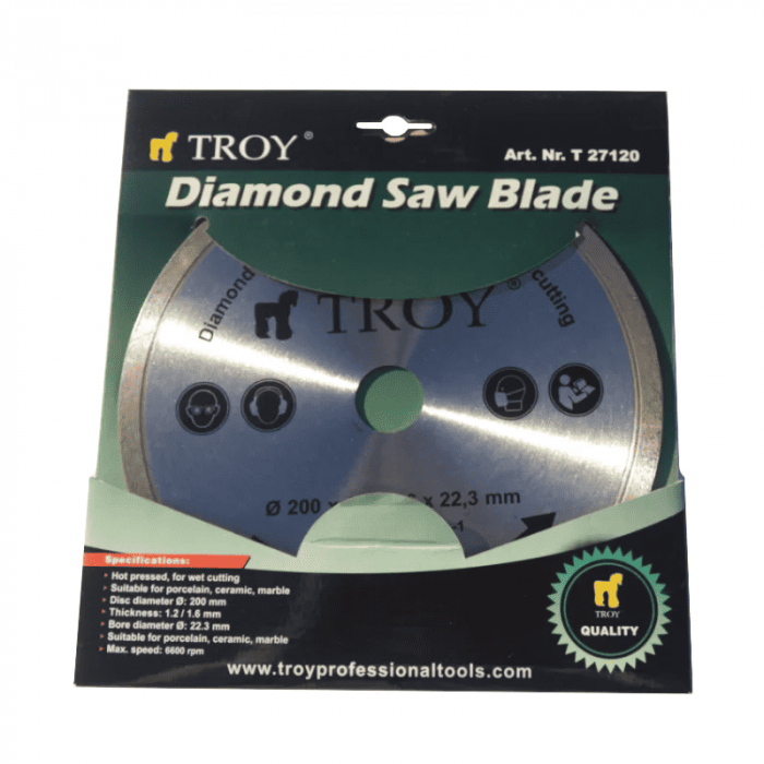 Disc diamantat continuu pentru protelan, ceramica si marmura Troy 27120, Ø200x22.3 mm [2]