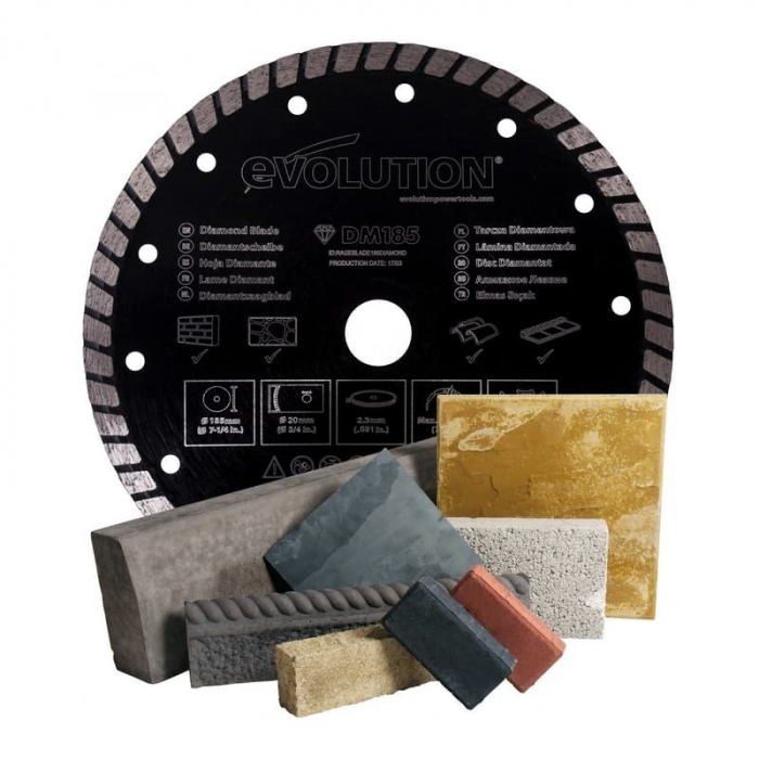 Disc diamantat pentru fierastrau circular Evolution RAGEBLADE185DIAMOND-1589, Ø185x20 mm [2]