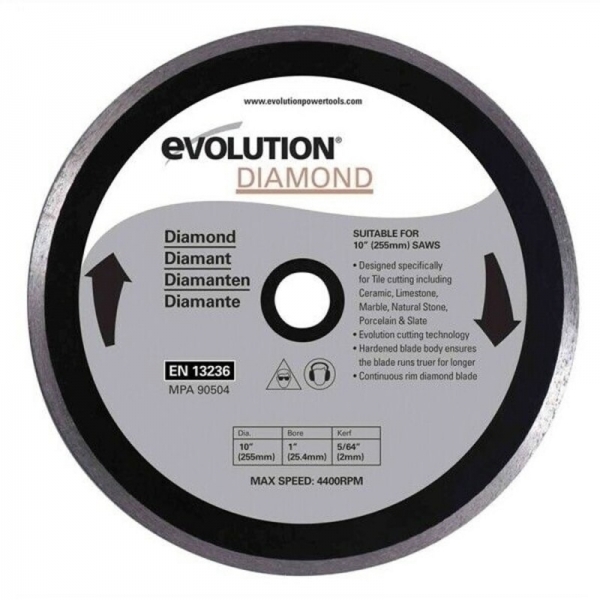 Disc diamantat pentru fierastrau circular Evolution EVORAGEBLADE255DIAMOND-1619, O255x25.4 mm de la casaidea imagine noua