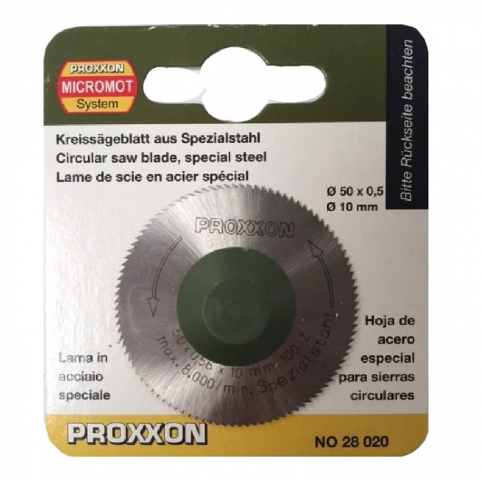 Disc HSS pentru KS 230, taiere metal, lemn, plastic Proxxon PRXN28020, Ø50x10 mm, 100 dinti [1]