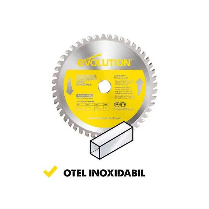 Disc pentru fierastrau circular, taiere inox Evolution S185TCT-48CS-7171, Ø185x20 mm, 48 dinti [2]