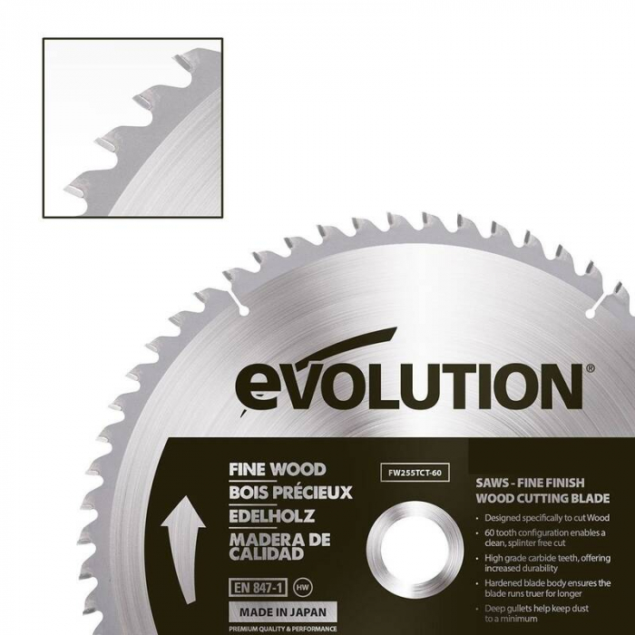 Disc pentru fierastrau circular, taiere lemn Evolution GW355TCT-60, Ø355x25.4 mm, 60 dinti [2]