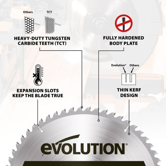 Disc pentru fierastrau circular, taiere lemn Evolution GW355TCT-60, Ø355x25.4 mm, 60 dinti [3]