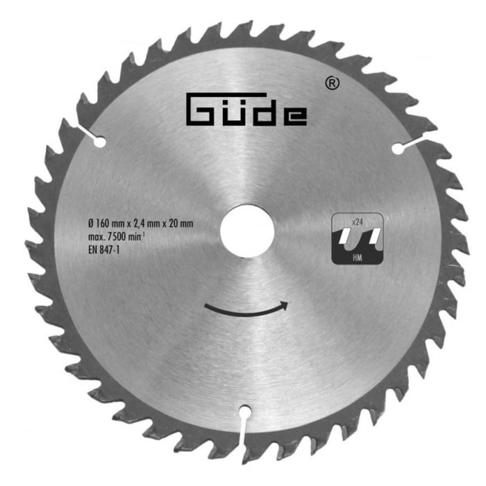Disc pentru fierastrau circular, taiere lemn Guede GUDE58171, Ø160x20 mm, 24 dinti [1]
