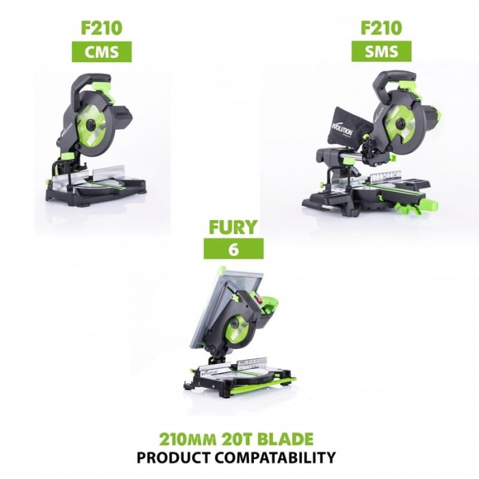 Disc pentru fierastrau circular, taiere multifunctionala Evolution FURYBLADE210MULTI-9967, Ø210 x 25.4 mm, 20 dinti [4]