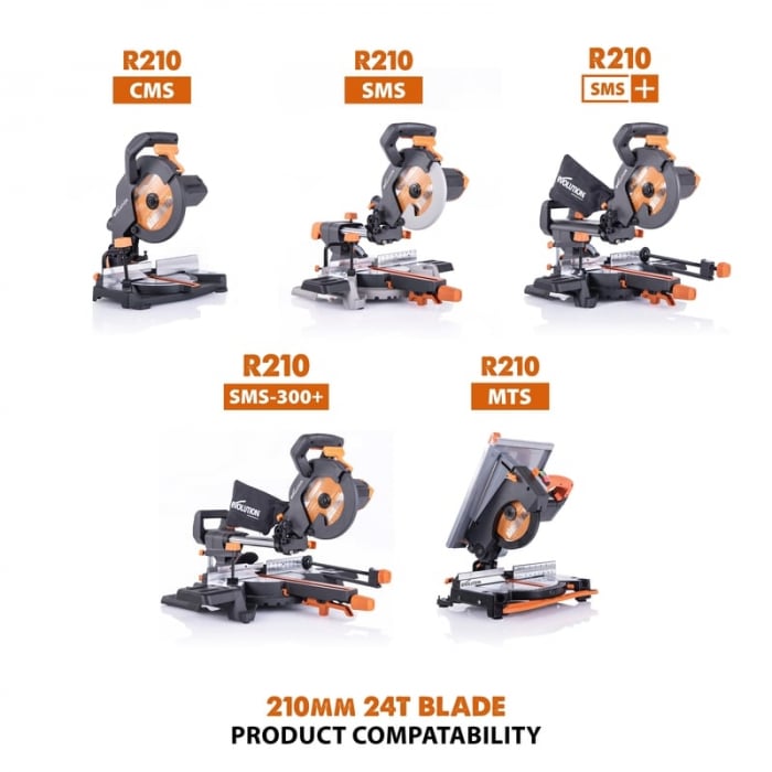 Disc pentru fierastrau circular, taiere multifunctionala Evolution RAGEBLADE210MULTI-1083, Ø210 x 25.4 mm, 24 dinti [5]