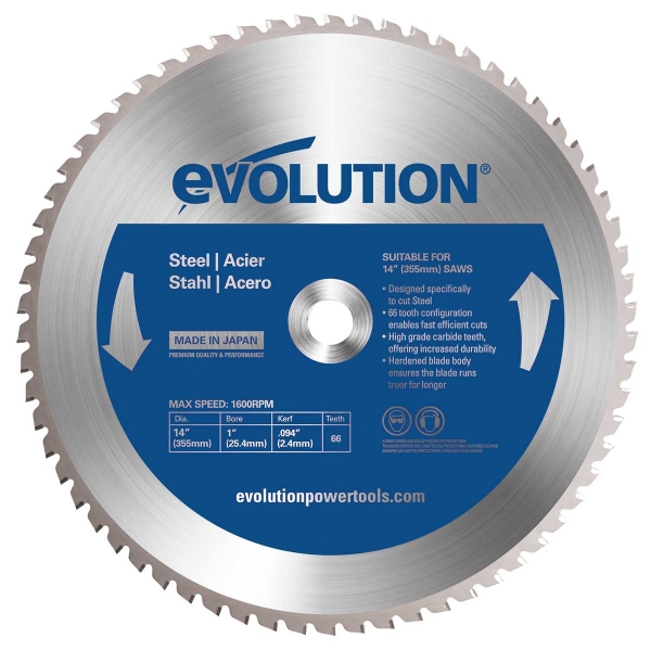 Disc pentru fierastrau circular, taiere otel Evolution EVO66TBLADE-0507, O355 x 25.4 mm, 66 dinti poza casaidea 2021