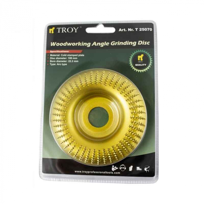 ​​​​​​​Disc rotunjit pentru slefuire lemn Troy 25070, Ø100x22.2 mm [3]
