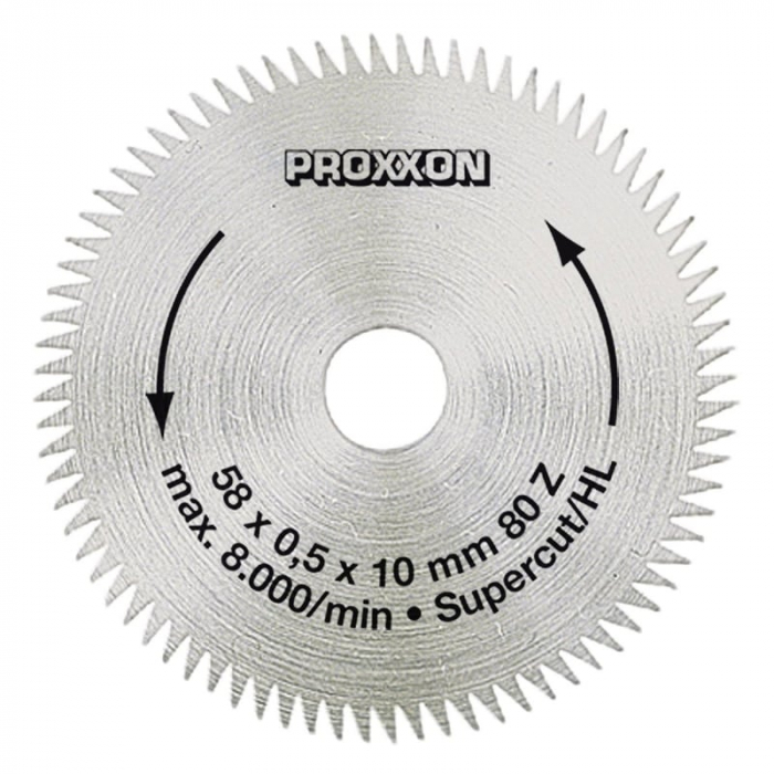Disc ''super cut'' pentru KS 230, taiere lemn, plastic Proxxon 28014, Ø58x10 mm, 80 dinti [2]