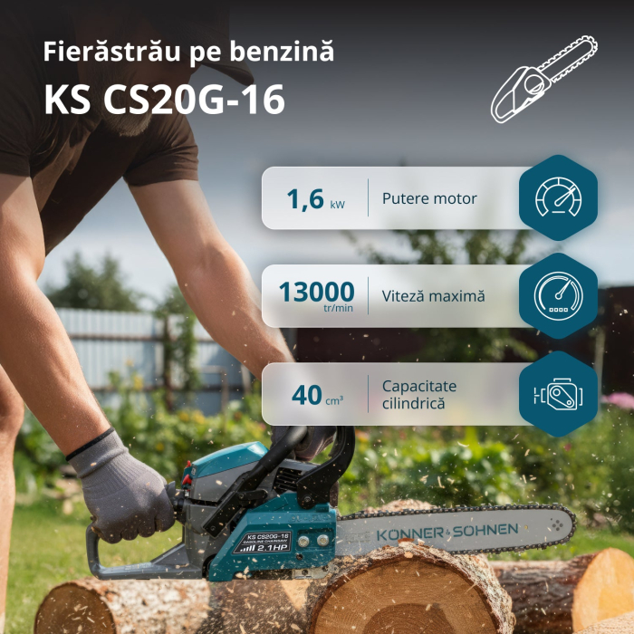 Drujbă pe benzină KS CS20G-16 [2]
