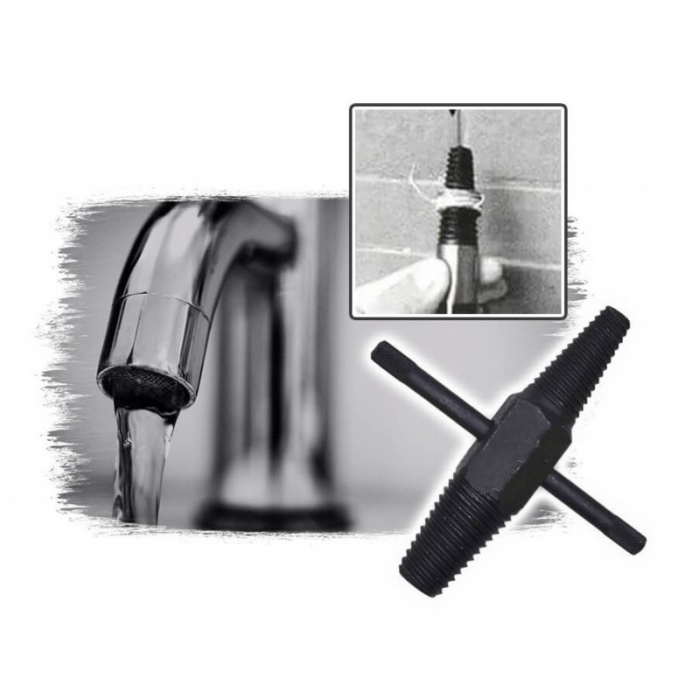 Extractor pentru tevi, surub cu cap dublu Wert 9008, 1/2"-3/4" [3]