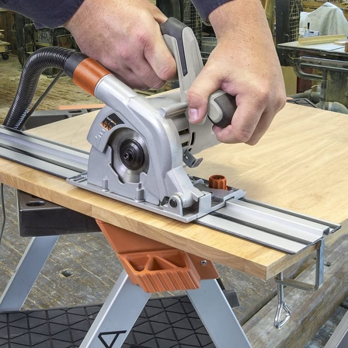 Fierastrau circular de mana cu 3 sine de ghidaj T-Raxx ''Compact'' Batavia 7062348, 1050 W, 990 mm [4]