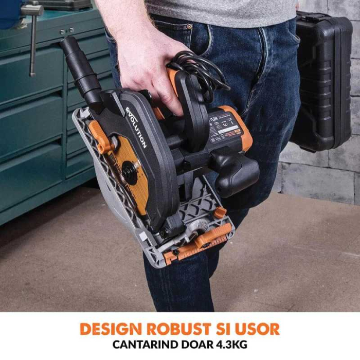 Fierastrau circular de mana fara sina de ghidaj R185CCSX+EU Evolution 027-0003A, 1600 W, Ø185 mm [17]