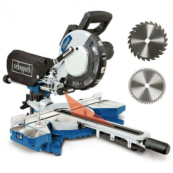 Fierastrau circular de masa culisant cu laser HM216 Scheppach 5901215903, 2000 W, Ø216 mm [2]