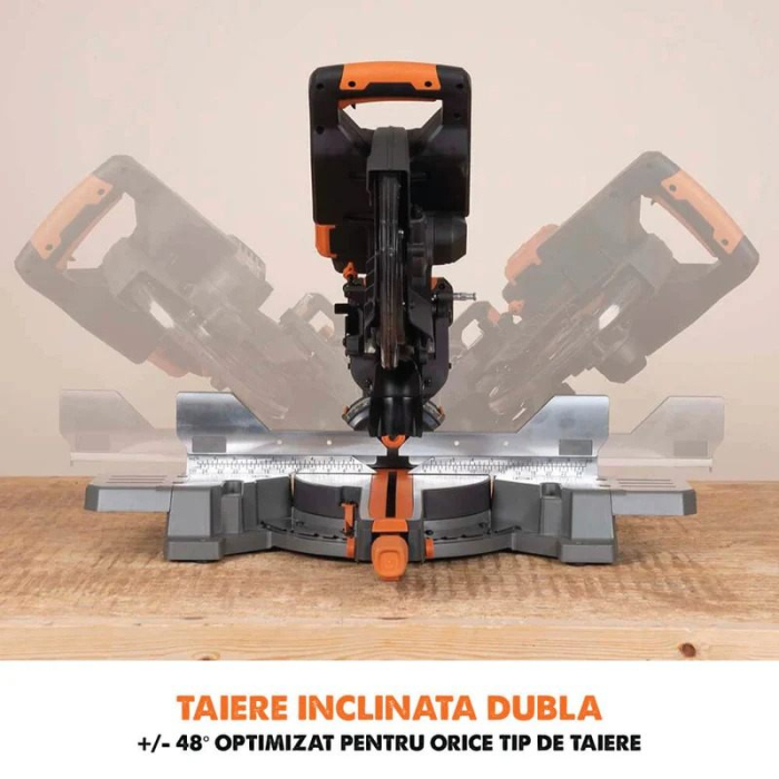 Fierastrau circular de masa multifunctional cu acumulatori, inclinare in ambele sensuri R255SMS-DB Li Evolution 100-0001B, 18 V, Ø255 mm [12]