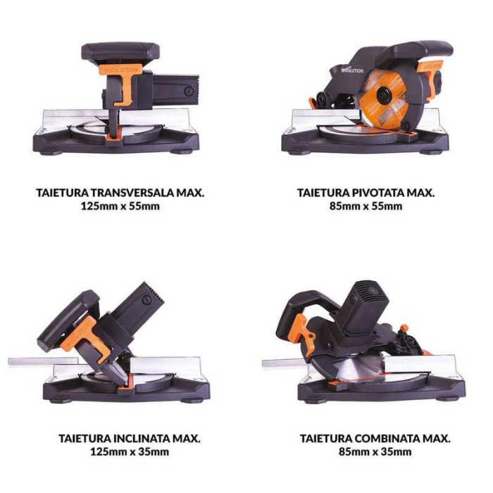 Fierastrau circular de masa multifunctional R210CMS EU Evolution 046-0003A, 1200 W, Ø210 mm [2]