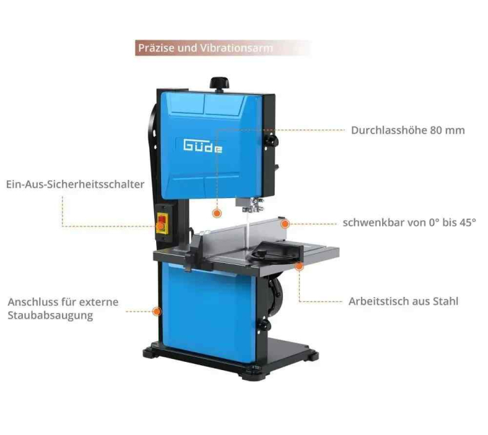 Fierastrau cu banda GBS 200 S Gude 83813, 350 W [6]