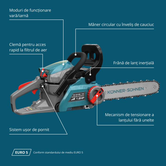 Fierăstrău pe benzină KS CS18G-14C [6]
