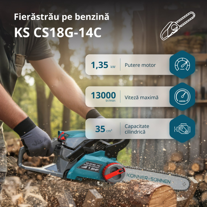 Fierăstrău pe benzină KS CS18G-14C [2]