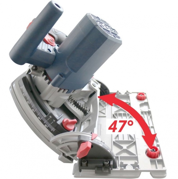 Fierastrau circular de mana cu sina de ghidaj TS 57-1200 KE SET Gude 58138, 1200 W, Ø165 mm [3]