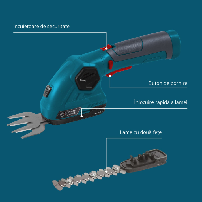 Foarfecă cu acumulator pentru tuns iarbă și gard viu KS SHT-8V [8]