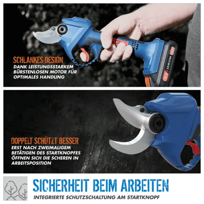 Foarfeca electrica pentru gradina cu acumulator ASC 18-201-05 K Gude 58438 DUP361Z, 18 V, 2 Ah, 30 mm [11]