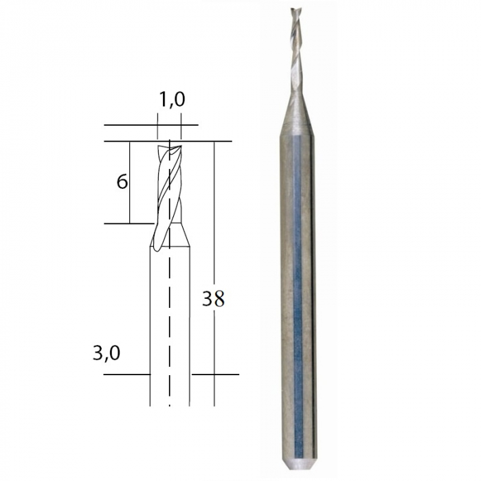 Freza din carbura de tungsten Micromot Proxxon 28758, Ø1 mm [5]