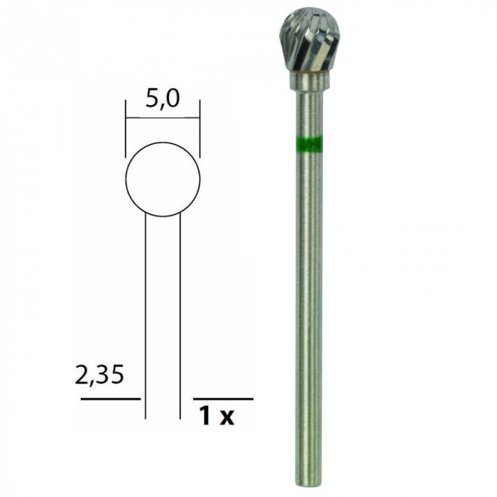 Freza din tungsten-vanadium de forma sferica globulara Micromot Proxxon 28760, Ø5 mm [3]