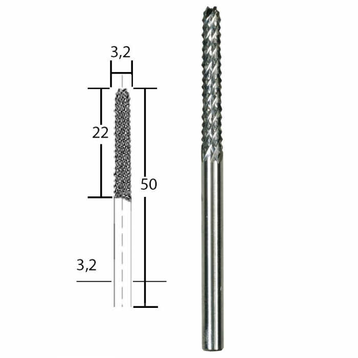 Freza raspel Micromot Proxxon 28757, Ø3.2 mm [3]