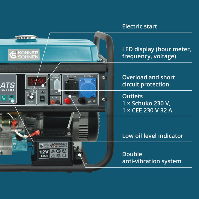 Generator pe benzina "Könner & Söhnen" KS 7000E ATS [6]