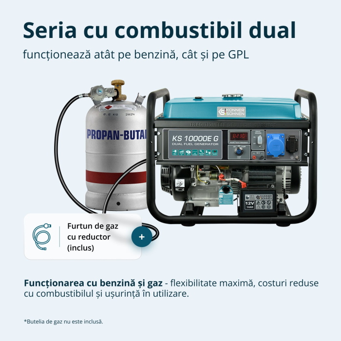 Generator pe gaz/benzina "Könner & Söhnen" KS 10000E G [6]