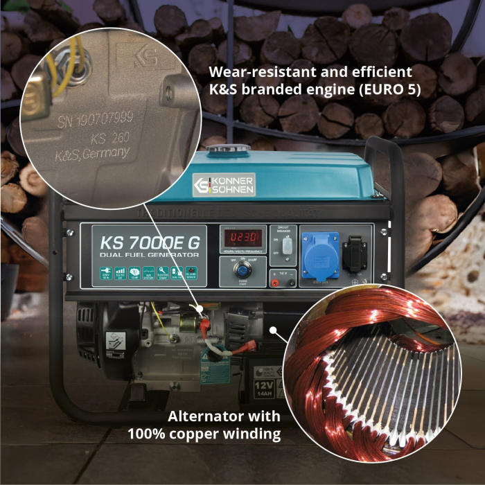 Generator pe gaz/benzina "Könner & Söhnen" KS 7000E G [5]