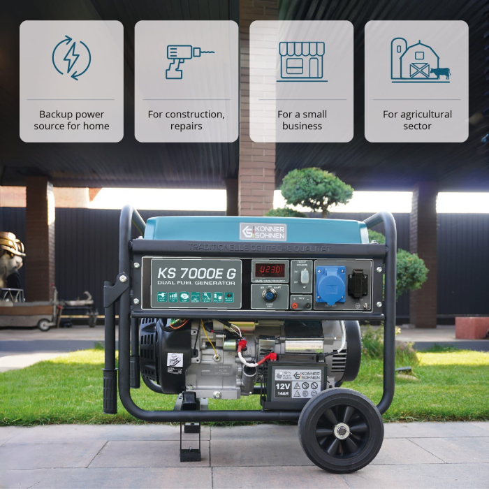 Generator pe gaz/benzina "Könner & Söhnen" KS 7000E G [8]