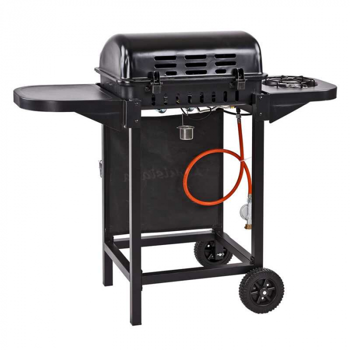 Gratar pe gaz cu arzator lateral si termometru integrat Dema 14003, 490x340 mm [2]