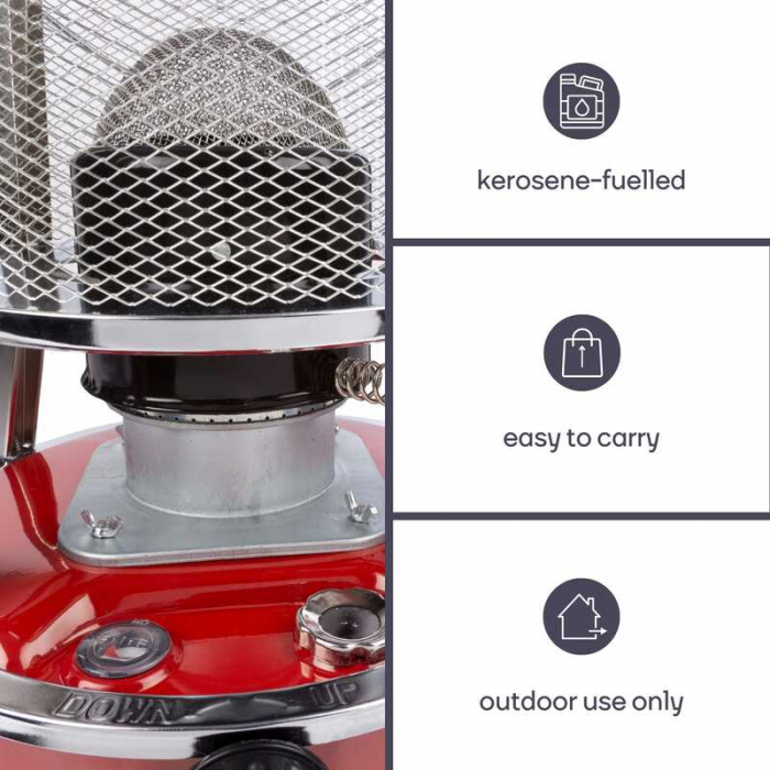 Incalzitor portabil pe kerosen Perel TC84100N, 4.6 l, 450 mm [8]