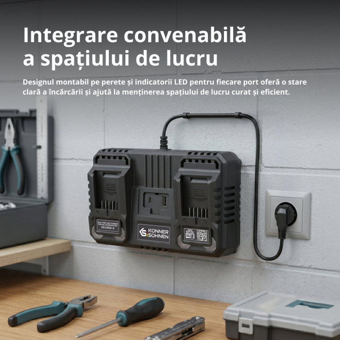 Încărcător dublu pentru baterii reîncărcabile 20V KS C45A-2 [8]