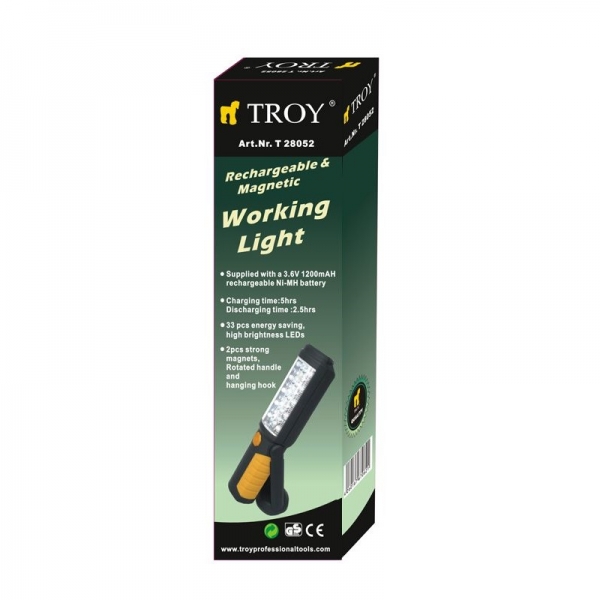 Lampa de lucru cu acumulator Troy T28052, 33+5 LEDU-uri, 12-220 V [3]